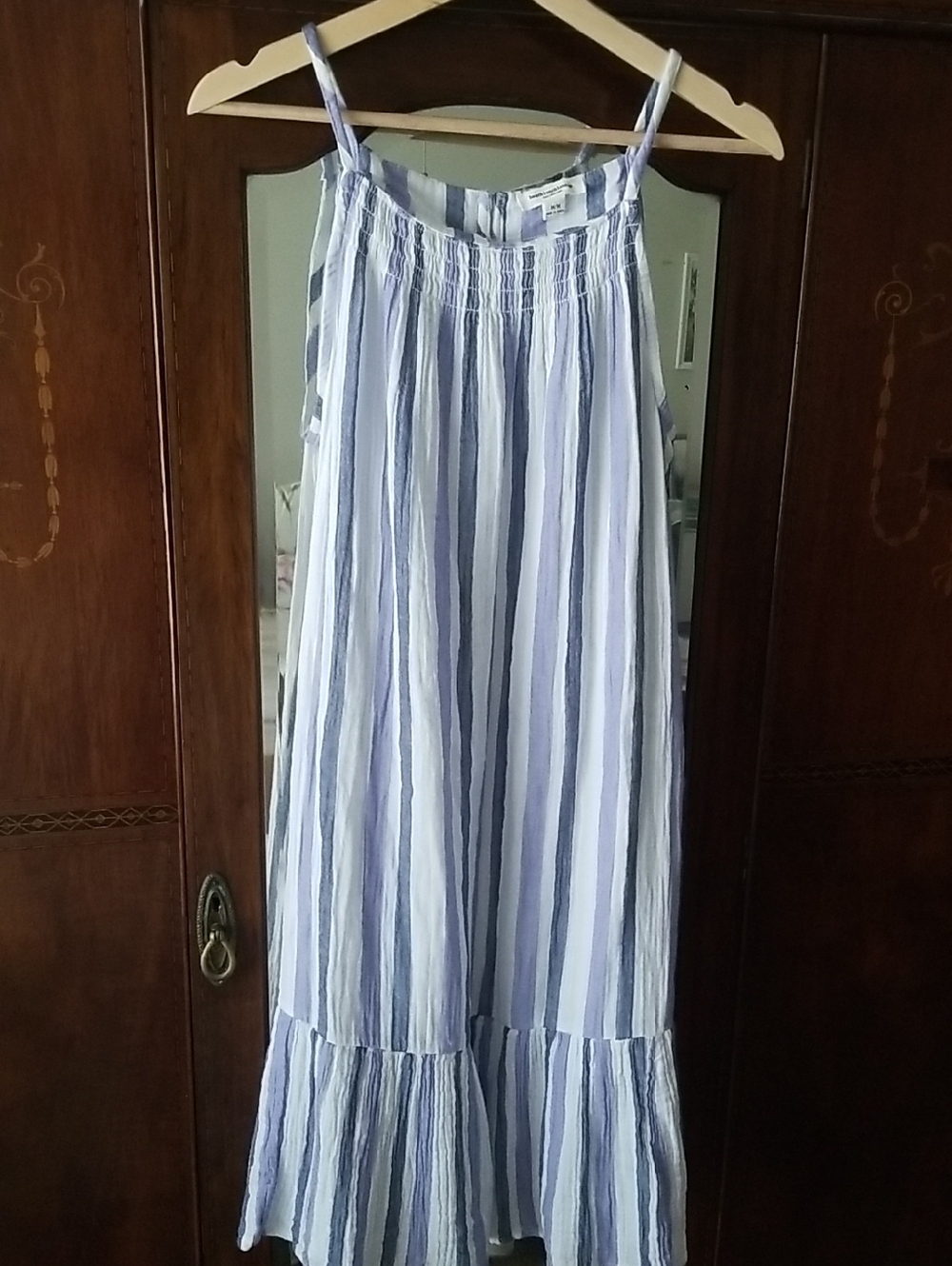 🦋Beachlunchlounge Light Blue & White Striped Casual SunDress
